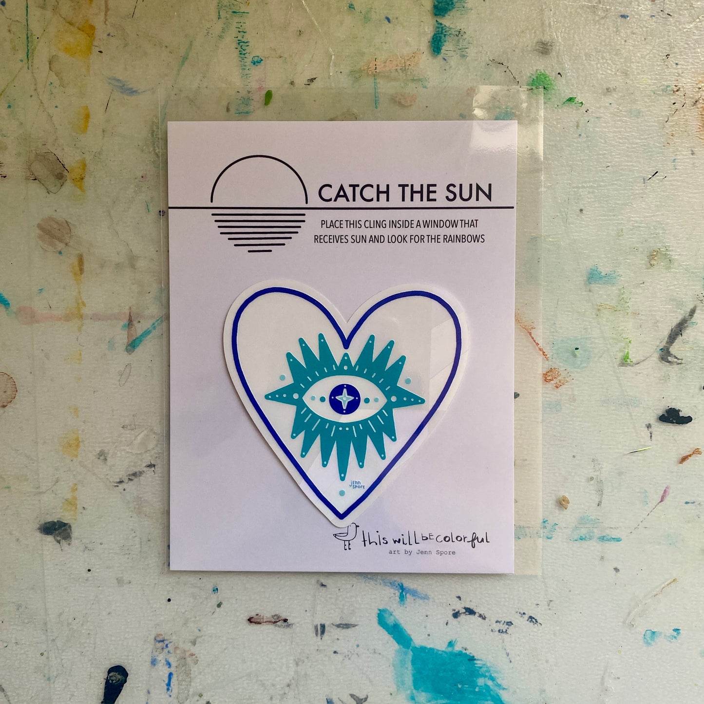 Evil Eye Heart Suncatcher