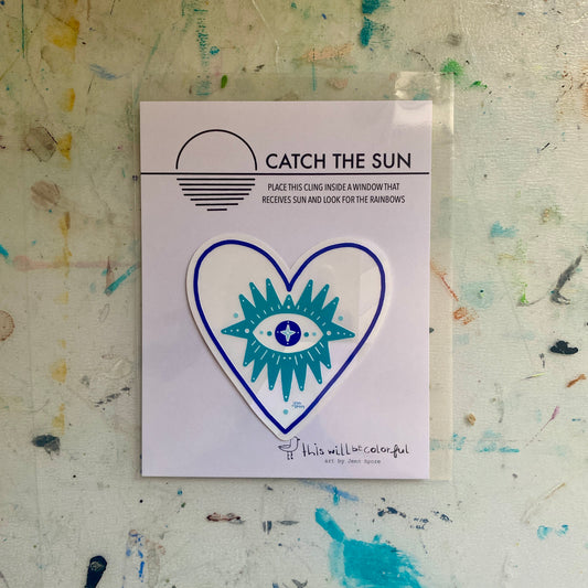 Evil Eye Heart Suncatcher