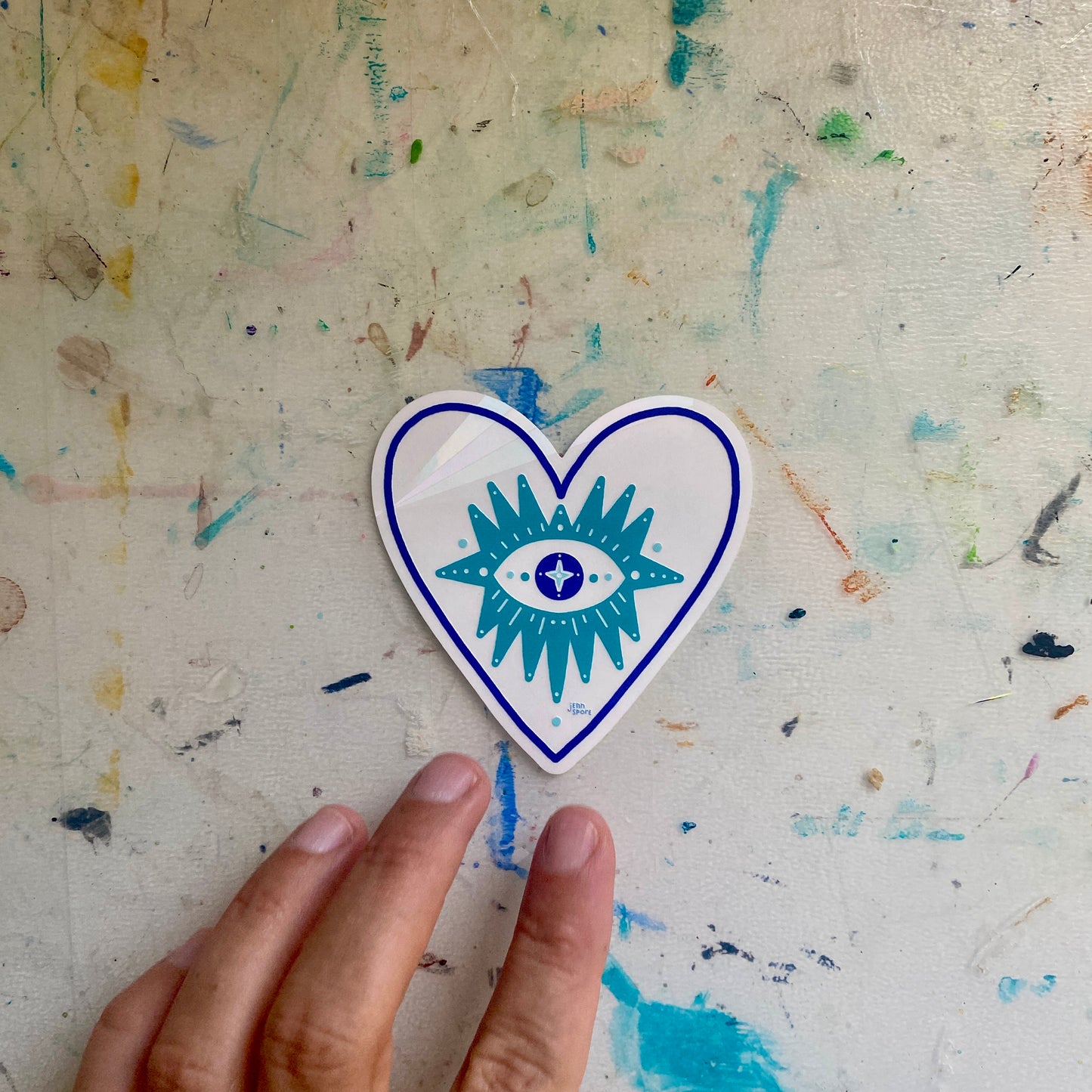 Evil Eye Heart Suncatcher