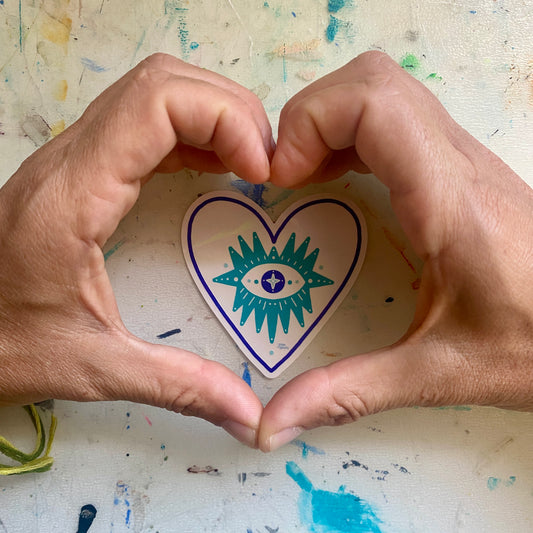 Evil Eye Heart Suncatcher