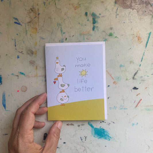 Life Better Birds Greeting Card